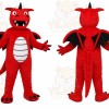 Red Dragon Mascot Costume with Custom Logo