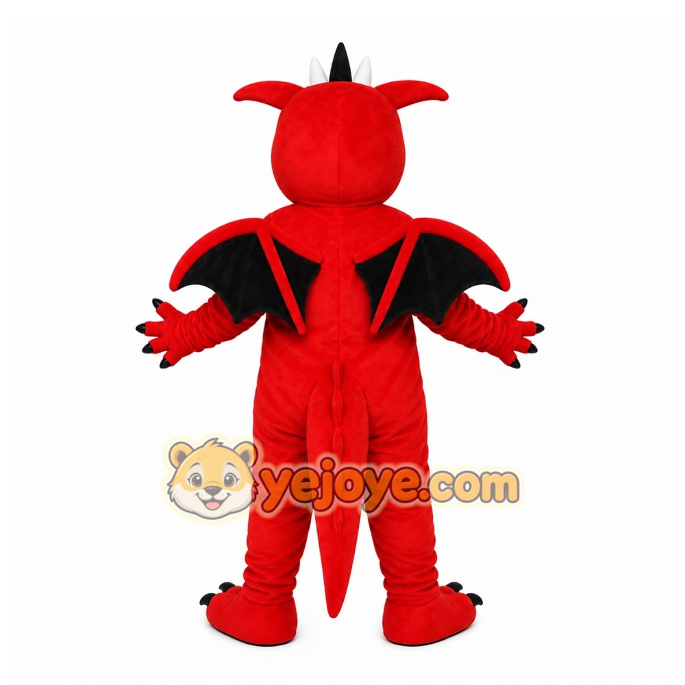 Red Dragon Mascot Costume with Custom Logo Red Dragon Mascot Costume with Custom Logo