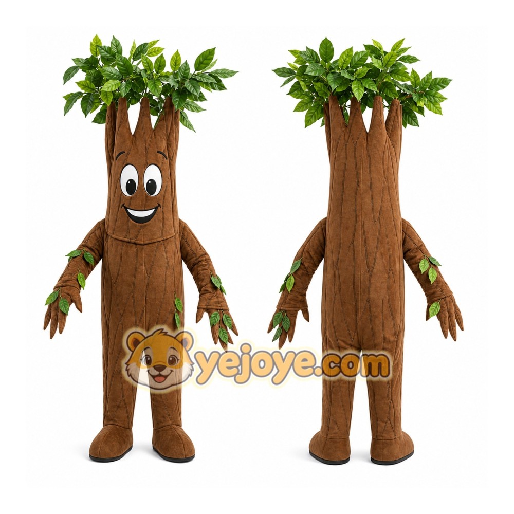 Brown Tree Mascot Costume with Custom Logo Brown Tree Mascot Costume with Custom Logo