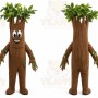 Brown Tree Mascot Costume with Custom Logo