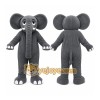 Gray Elephant Mascot Costume with Custom Logo
