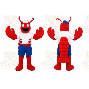 Red Lobster Mascot Costume with Custom Logo