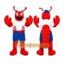 Red Lobster Mascot Costume with Custom Logo
