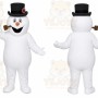 White Snowman Mascot Costume with Custom Logo