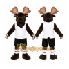 Brown Moose Mascot Costume with Custom Logo