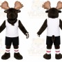 Brown Moose Mascot Costume with Custom Logo
