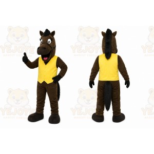 Brown Horse Mascot Costume with Custom Logo