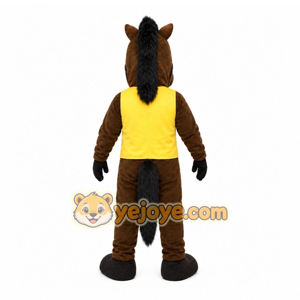 Brown Horse Mascot Costume with Custom Logo