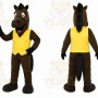 Brown Horse Mascot Costume with Custom Logo