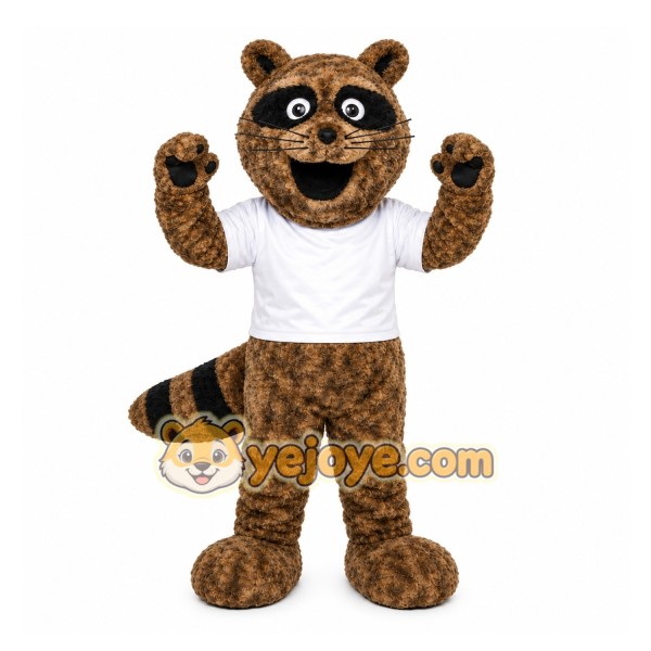 Brown Raccoon Mascot Costume with Custom Logo Brown Raccoon Mascot Costume with Custom Logo