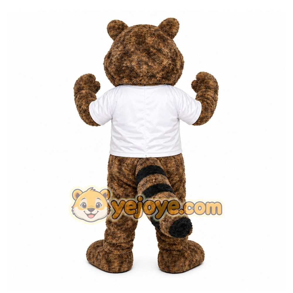 Brown Raccoon Mascot Costume with Custom Logo Brown Raccoon Mascot Costume with Custom Logo