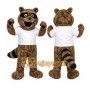 Brown Raccoon Mascot Costume with Custom Logo
