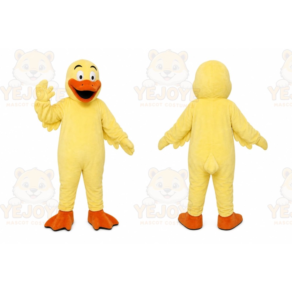 Yellow Duck Mascot Costume with Custom Logo