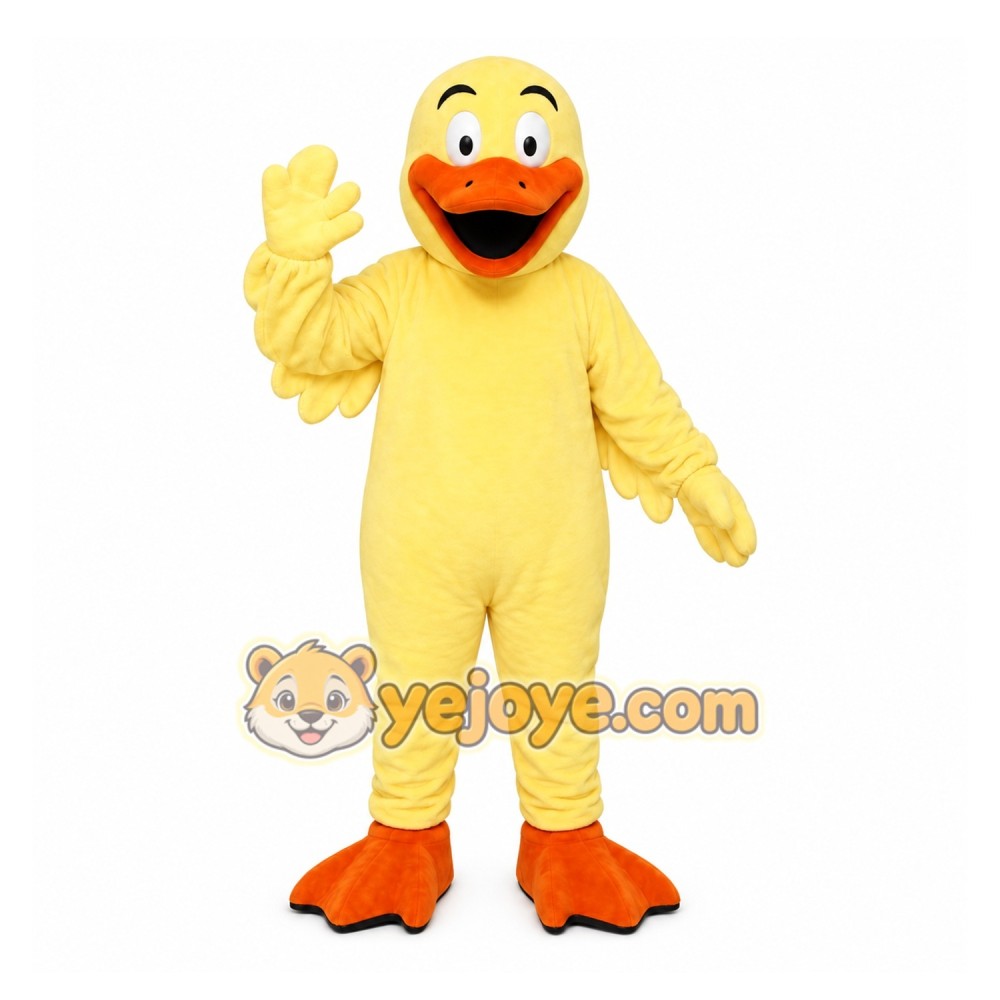 Yellow Duck Mascot Costume with Custom Logo Yellow Duck Mascot Costume with Custom Logo