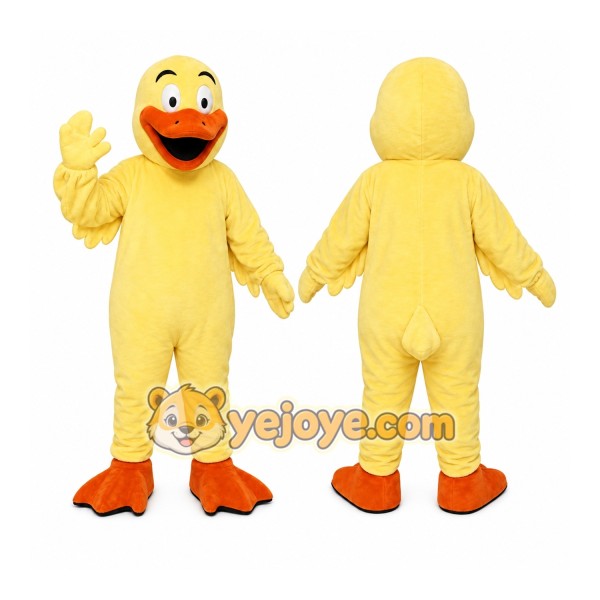 Yellow Duck Mascot Costume with Custom Logo