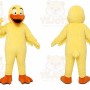 Yellow Duck Mascot Costume with Custom Logo