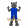 Gray Wolf Mascot Costume with Custom Logo Gray Wolf Mascot Costume with Custom Logo