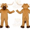 Tan Bull Mascot Costume with Custom Logo