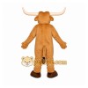 Tan Bull Mascot Costume with Custom Logo