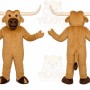 Tan Bull Mascot Costume with Custom Logo