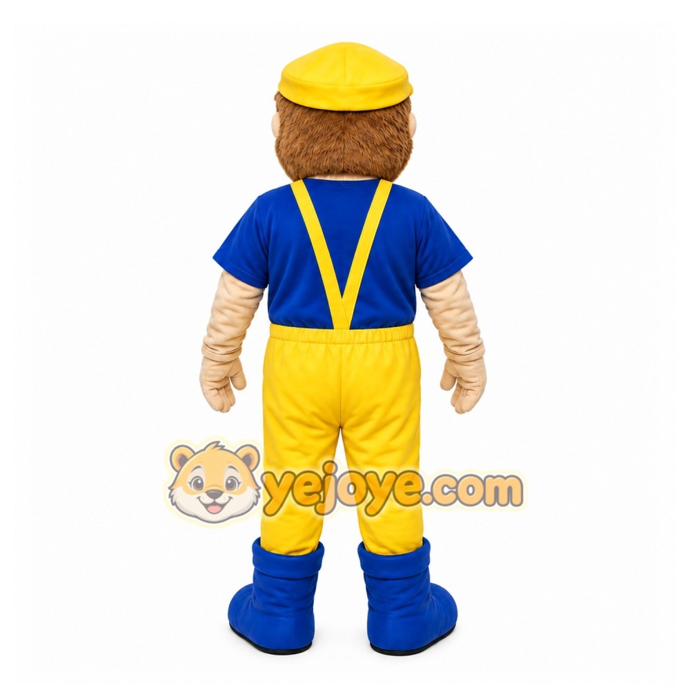 Yellow Worker Mascot Costume with Custom Logo Yellow Worker Mascot Costume with Custom Logo