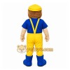 Yellow Worker Mascot Costume with Custom Logo Yellow Worker Mascot Costume with Custom Logo