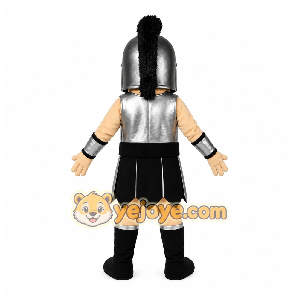 Silver Roman Warrior Mascot Costume with Custom Logo Silver Roman Warrior Mascot Costume with Custom Logo