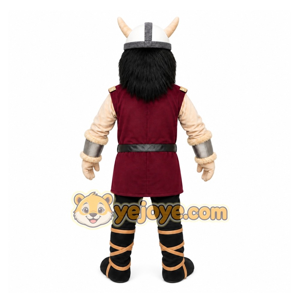 Burgundy Viking Mascot Costume with Custom Logo Burgundy Viking Mascot Costume with Custom Logo
