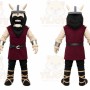 Burgundy Viking Mascot Costume with Custom Logo