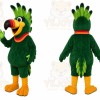 Green Parrot Mascot Costume with Custom Logo