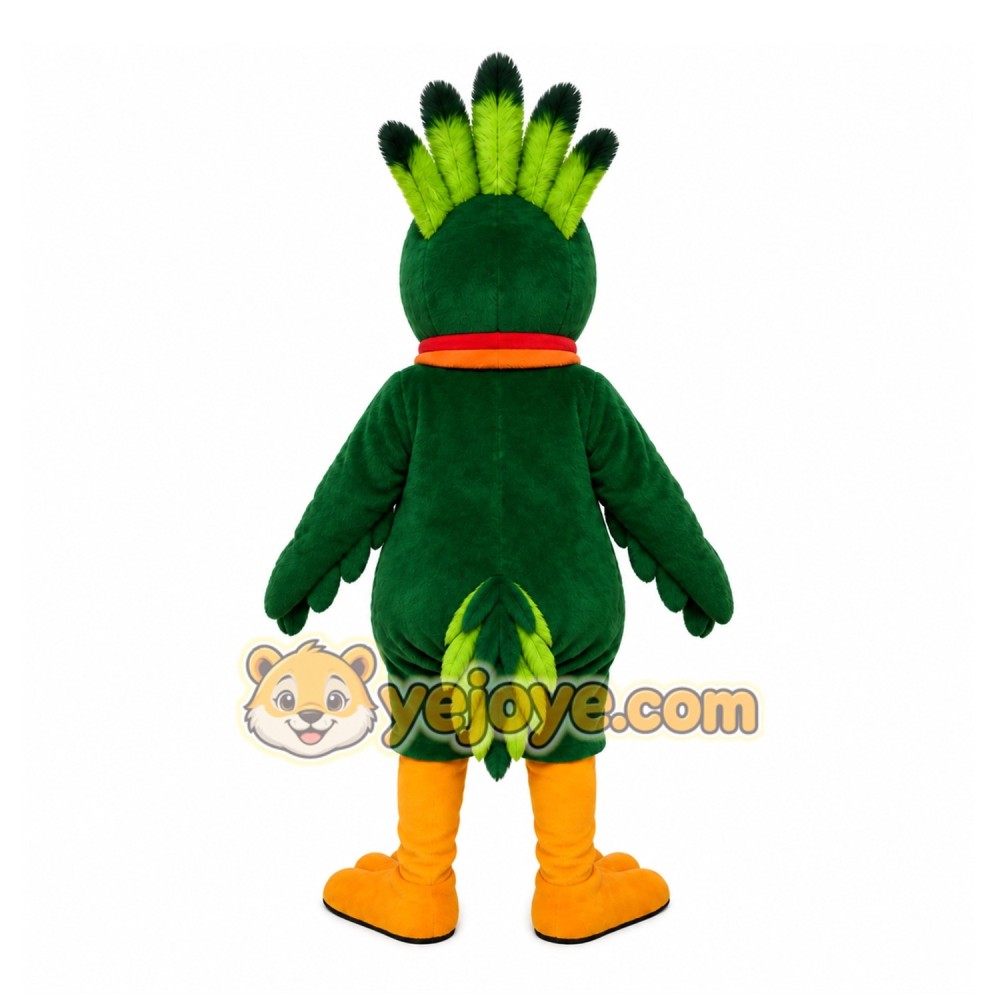 Green Parrot Mascot Costume with Custom Logo Green Parrot Mascot Costume with Custom Logo