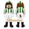 White Dog Mascot Costume with Custom Logo
