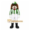 White Dog Mascot Costume with Custom Logo