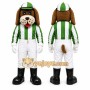 White Dog Mascot Costume with Custom Logo