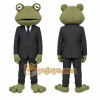 Green Frog Mascot Costume with Custom Logo Green Frog Mascot Costume with Custom Logo