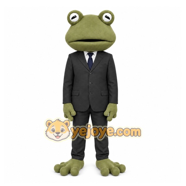 Green Frog Mascot Costume with Custom Logo Green Frog Mascot Costume with Custom Logo
