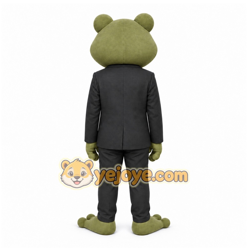 Green Frog Mascot Costume with Custom Logo Green Frog Mascot Costume with Custom Logo