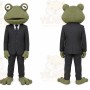 Green Frog Mascot Costume with Custom Logo