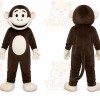 Brown Monkey Mascot Costume with Custom Logo