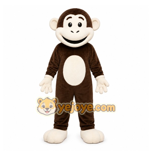 Brown Monkey Mascot Costume with Custom Logo Brown Monkey Mascot Costume with Custom Logo