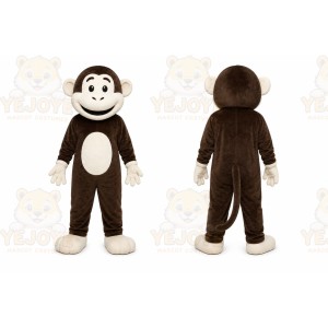 Brown Monkey Mascot Costume with Custom Logo