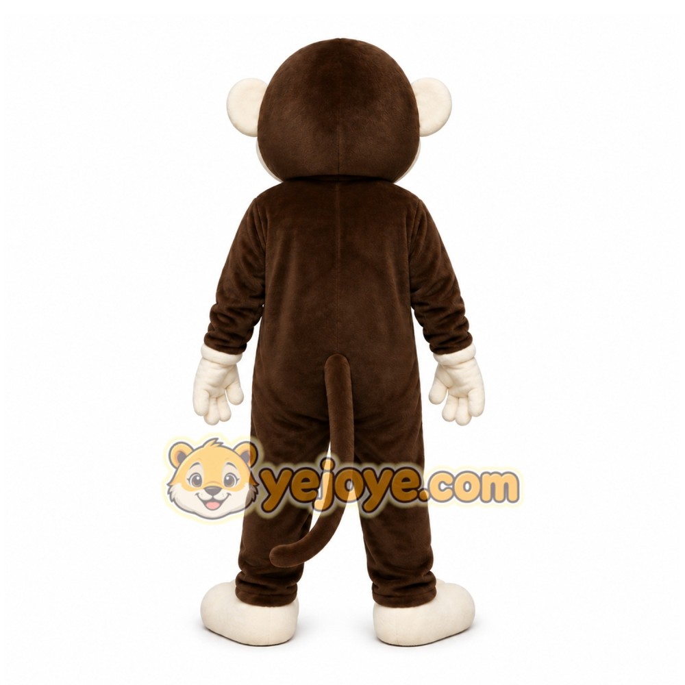 Brown Monkey Mascot Costume with Custom Logo Brown Monkey Mascot Costume with Custom Logo