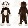 Brown Monkey Mascot Costume with Custom Logo