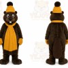 Brown Beaver Mascot Costume with Custom Logo