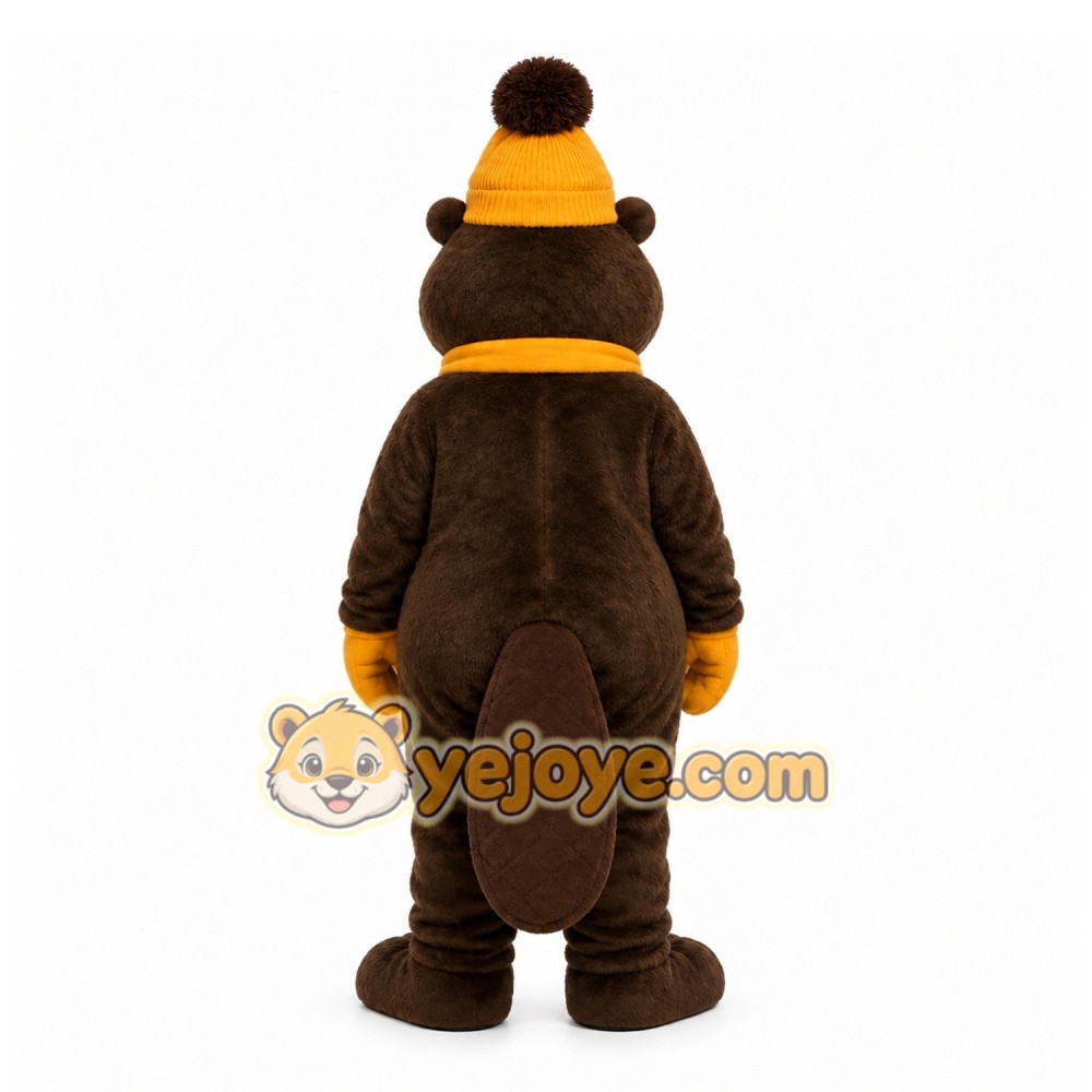 Brown Beaver Mascot Costume with Custom Logo Brown Beaver Mascot Costume with Custom Logo
