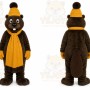 Brown Beaver Mascot Costume with Custom Logo