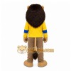 Yellow Lion Mascot Costume with Custom Logo