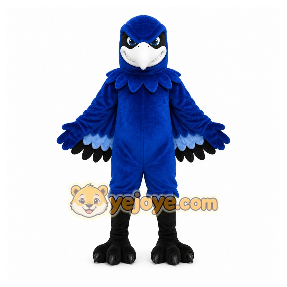 Blue Bird Mascot Costume with Custom Logo
