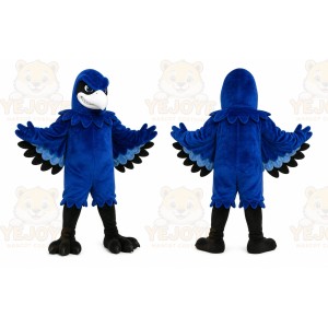 Blue Bird Mascot Costume with Custom Logo