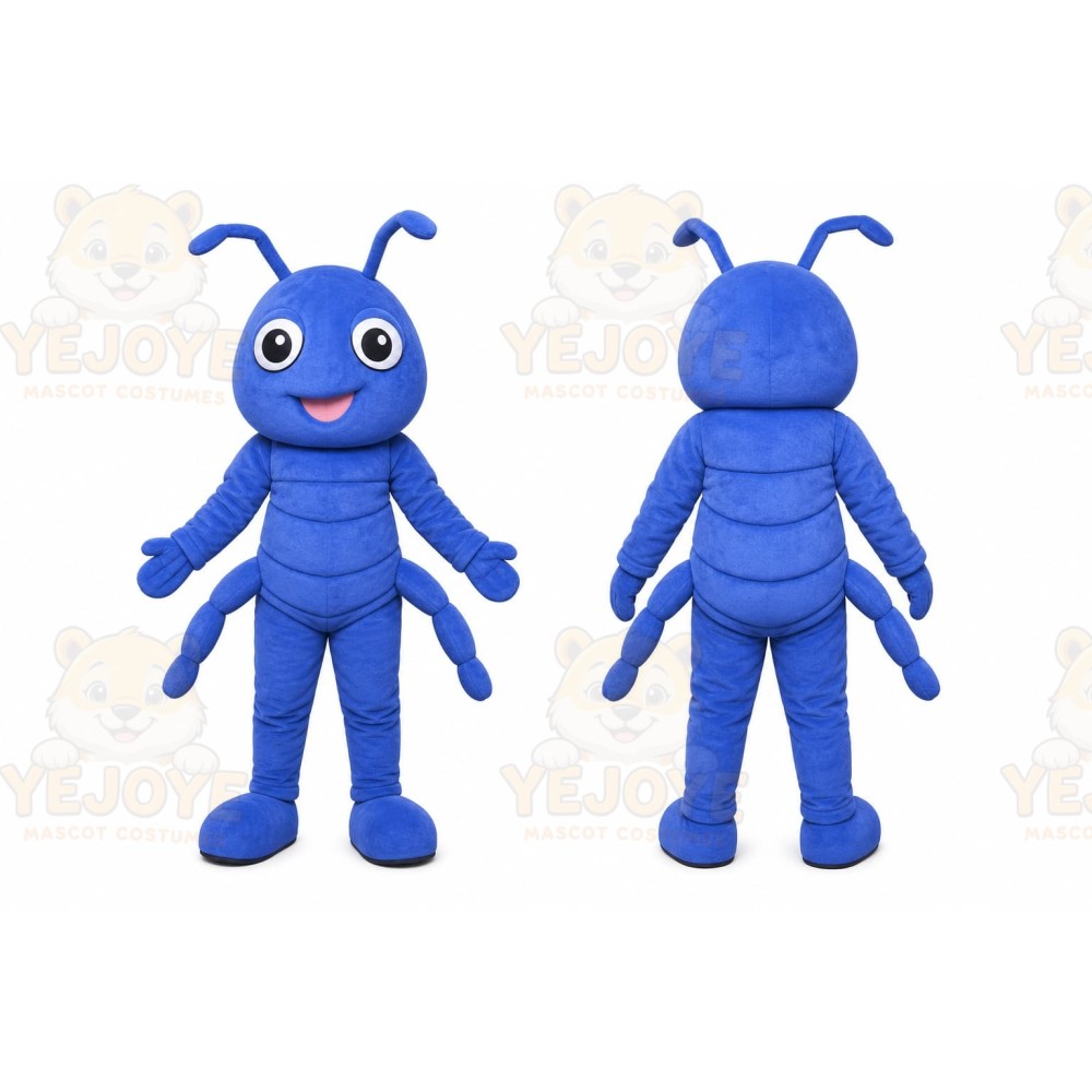 Blue Ant Mascot Costume with Custom Logo